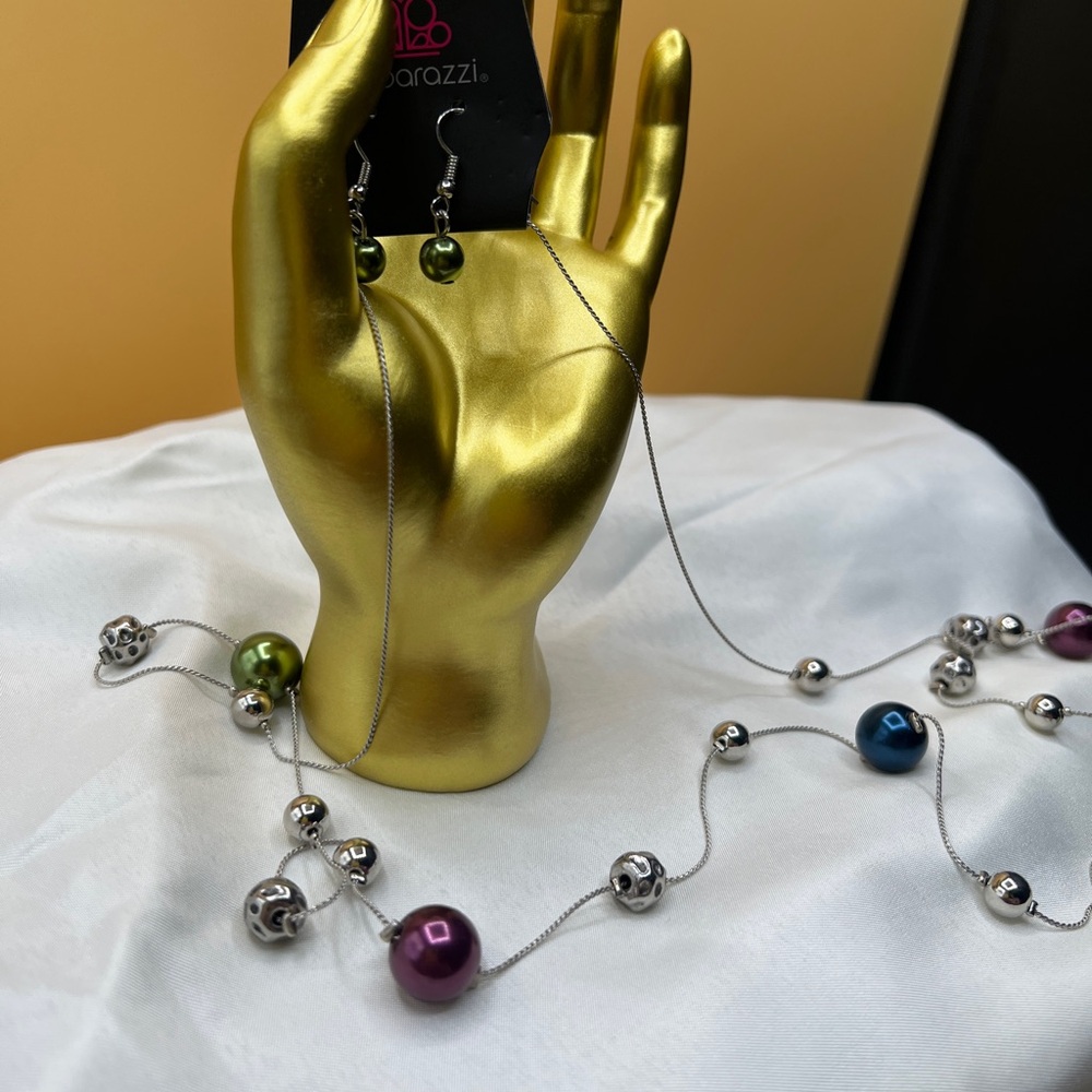 Colorful Beaded Necklace and Earring Set